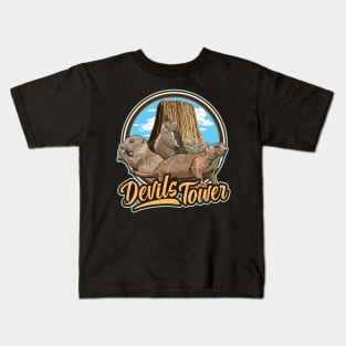 Prairie Dogs Devils Tower National Park Monument Wyomi Kids T-Shirt